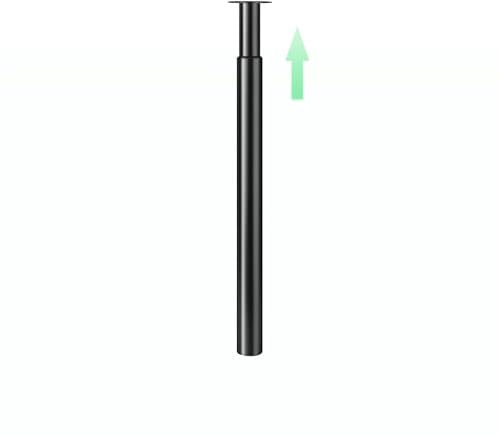 CROWNSHOP Table Legs, Adjustable Metal Breakfast Bar Leg, 71-110 cm Height, 60 mm Diameter, Folding Design for Kitchen Worktop, Dining Table (Black, 1PCS)