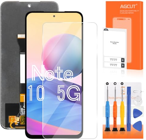 AGCUT Écran pour Redmi Note 10 5G LCD Display pour Xiaomi Redmi Note 10 5G M2103K19G M2103K19C LCD Remplacement Écran Tactile Digitizer Full Assembly avec Outils (Noir)