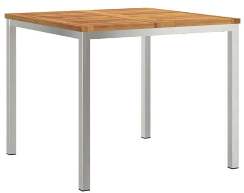 vidaXL OutdoorDiningTable Brown 90x90x75cm SolidAcaciawood, Garden and Terrace, Weather-Resistant Table, Minimalist Design, Patio Furniture, Outdoor Gatherings, Elegant Dining