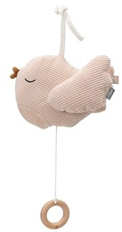 Jollein Spieluhr Baby - Lovely Birds - Stoff Musikanhänger - Für Mädchen und Jungen - Baby Musikspielzeug