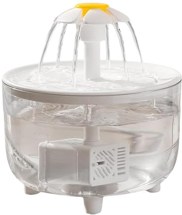 Fontaine à eau pour chat – Distributeur de fleurs sans fil de 958,2 g, fonctionne à piles | Fontaine à boire automatique ultra silencieuse avec filtre, design facile à nettoyer pour les besoins