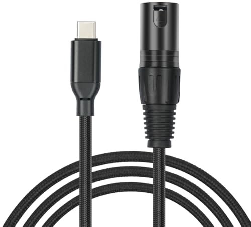 Huudngeje USB C to XLR Cable,6.6 FT XLR Male to USB C Converter Adapter,Stereo Cable for Amplifier, Speaker, Mixer Console, Etc