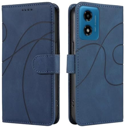 for Motorola Moto G06 Case Flip Wallet Phone Cover PU Leather Shockproof Card Holder Magnetic Stand Protective Case for Motorola Moto G06, Blue