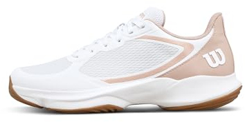 Wilson Hurakn Lite Damen Padel-Schuh, mit Pro Torque Chassis für Stabilität & optimalen Grip, Weiß/Rosa (Cameo Rose) / Gum1a, Größe 40 2/3