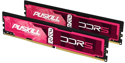 PUSKILL Memoria da 32GB DDR5 RAM (2x16GB) 6000MHz CL30 Desktop | Aggiornamento PC a latenza ultra-bassa | Intel XMP 3.0 & AMD EXPO Ready for 700/600 & Ryzen 7000 (AM5)