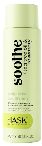 HASK Soothe Tea Tree Oil Conditioner, Dry Scalp Relief, 473ml | Tea tree oil conditioner, for dry, itchy scalp, soothes and relieves, with rosemary, colour-safe, sulphate-free