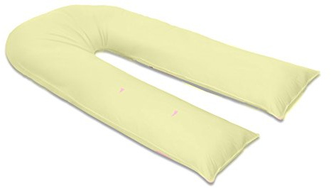 sleepdove 9Ft Large U Pillow Body/Bolster Support Maternity Pregnancy Support Pillow with Free Removable Cotton Blend Breathable Zip Cover - Made in UK (Cream)