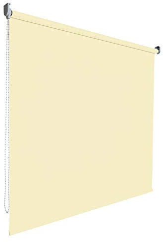 Verdunkelungsrollo Rollo Vorhang Fenster Kettenzugrollo Seitenzugrollo viele Farben Breite 60-200 cm Höhe 180 cm Stoff lichtundurchlässig verdunkelnd Metall Halter (Größe 200 x 180 cm Farbe Gelb)