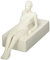 Kähler Der Aufmerksame H13 cm Character Skulpturen Unglasierte Oberfläche, Weiss