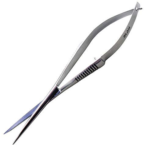 BLAU aquaristic BA-7790049 Nano-Federschere Edelstahl gerade