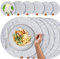 Miqio® - Filz und Leder - Design Platzsets (Rund) - Set mit 6 waschbaren Premium Tischsets 37 cm und 6 Getränkeuntersetzern (Graumeliert)…
