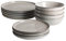 ProCook Oslo Rim Reactive Grey Stoneware Dinner Set Stylish Dishwasher, Oven & Microwave Safe Modern Dinnerware - 12 Piece, 20/22/28 cm