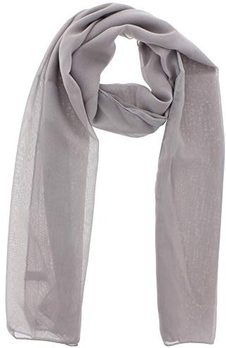 Foulards en mousseline de soie pour femme - Col uni - Gris - Taille unique