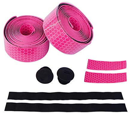 Fahrrad Lenkerbänder,MoreChioce 2 Rollen Cycling Fahrrad Mountainbike Lenkerband Selbstklebend Griffband Anti-Rutsch Lenkerbänder Atmungsaktiv Bike Lenker Band,Rosa