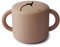 Mushie Snack Taza de Silicona | Fiambrera Infantil para Llevar | Antiderrame y Resistente al Lavavajillas y al Microondas | Caja de Aperitivos Segura para Niños Pequeños y Niñas | Natural