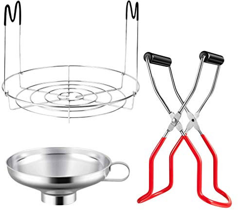 Cabilock 3pièces Support De Bocaux Acier Inoxydable Pince Entonnoir Et Cadre De Mise Conserve Pratique Et Non Glissant Pour Utilisation Cuisine