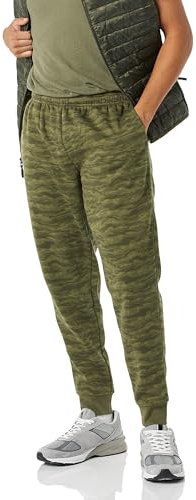 Amazon Essentials Pantaloni Sportivi da Jogging Taglio Rilassato, in Pile, vestibilità Comoda Uomo, Verde Oliva Mimetica, XL
