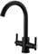 Heable Kitchen Mixer Tap Dual Lever Monobloc Swivel Spout Matte Black Sink Taps Brass with UK Standard Fittings