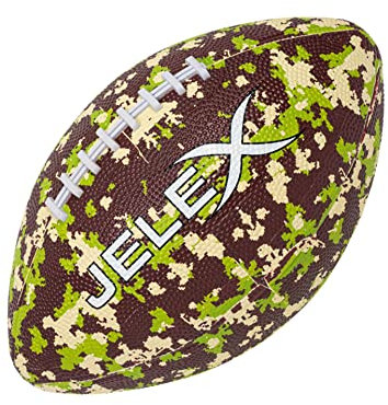 JELEX Touchdown American Football aus Gummi, mit klassischer Naht und hervorragender Sprung- und Flugeigenschaft, optimale Handlichkeit mit gutem Grip. Gewicht: 400 g (Camouflage Green)