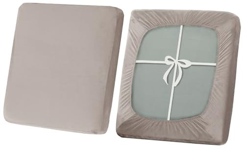 SYLC Sofa Sitzkissenbezug, Stretch Sitzkissenbezug rutschfest Mit Krawatten, Samt Überzüge Für Wohnwagen Polster Sitzbezüge Für Sofa(Khaki,Chaise-Longue)