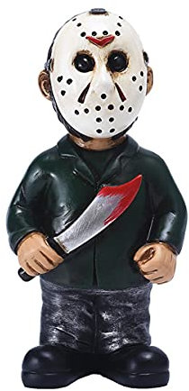 BANNESE Horror Movie Gartenzwerg Albträume Mörder Harz Handwerk Gartendekoration Ornamente Halloween Skulptur Spooky Untote Combat GNOME Zwerg Maskencharakter Statue