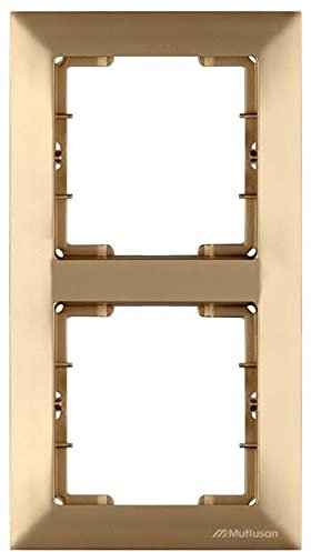 Mutlusan Goldener 2fach Rahmen/Steckdosenrahmen/Schalterrahmen zweifach vertikal · Unterputz · Gold/goldfarben · CANDELA