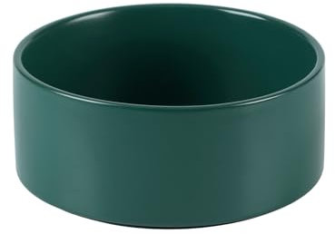Havniva Rutschfester Keramik-Hundeschale 15,5 cm für Kleine und Mittlere Hunde, Gewichtete Futter-Schale für Futter und Wasser (850 mL, Grün)