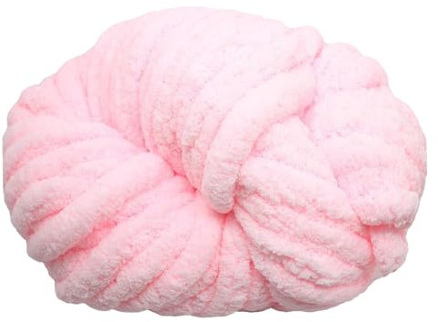 Maxee Dicke Wolle Garn 250g, Sperrige Armstricken Wolle, Soft Arm Knitting, XXL Grobstrick Weiches Wollgarn, zum Häkeln für Decke, Perfekt zum Weben von Haustier Nest, Decken, Zierkissen-Hellrosa