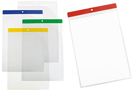 EDUPLAY 120750 Einstecktaschen A4 selbsthaftend, Mehrfarbig, 5-teilig (5er Pack)