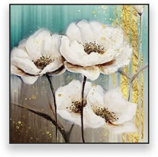 XIAONI Tableau Peinture Huile sur Toile Grand Format,Art Mural Extra Large Fleur De Lotus Peintures Cool sans Cadre Peintes À La Main Oeuvre Abstraite Texturée pour Salon Chambre Décorations pour L