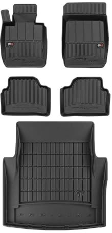 OMAC Fußmatten & Kofferraumwanne Set kompatibel mit BMW 3er E90 2004-2011 Gummi Schwarz 5X