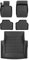 OMAC Fußmatten & Kofferraumwanne Set kompatibel mit BMW 3er E90 2004-2011 Gummi Schwarz 5X