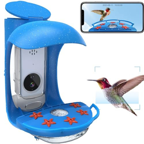 BirdDock Smart Bird Feeder mit Kamera, Kolibri-Futterstation mit Kamera, AI-Identifizierung, automatische Aufnahme von Vogelvideos und Bewegungserkennung, Vogelbeobachtungskamera, sofortige