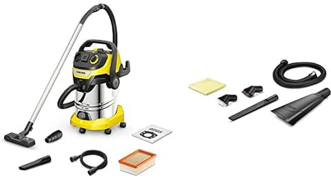 Kärcher Humide, sec Aspirateur Multifonction WD 6 P S V-30/6/22/T, Fonction Soufflerie, Puissance : 1300 W & 2.863-304.0, Kit de Nettoyage pour l'intérieur des véhicules Nouvelle référence, Noir