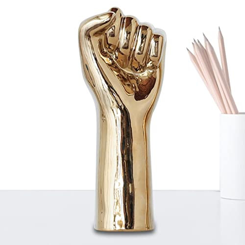 Bexdug Faust Skulptur Tischdekoration | Dekorative glasierte Keramik, goldene Statuen-Faust-Ornamente,Machen Sie Fäuste, einfache Bastelarbeiten, Schmuck, Schreibtischdekoration, Figuren, Moderne