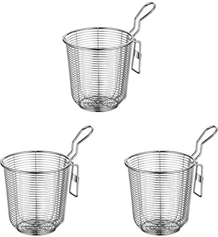 BESTonZON 3 Pièces Passoire Hot Pot Passoire à Mailles Fines Passoire à Riz Louche Écumoire Cuillère à Friture Panier De Pâtes Qualité Alimentaire Four Micro- Acier Inoxydable 304 Enfant