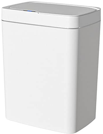 perfk Capteur Poubelle Poubelle Poubelle Automatique Poubelle Poubelle Électrique Poubelle Électrique pour Toilette Salon Maison Salle de Bains Bureau, 15L Blanc