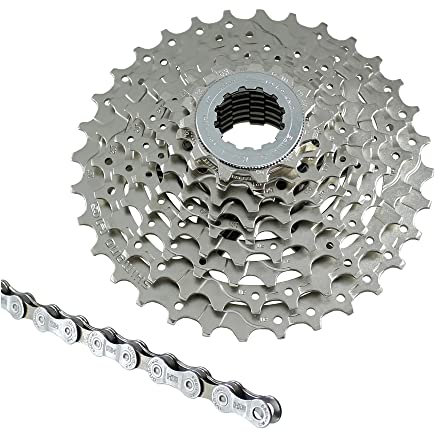 Fahrrad Verschleißset Shimano Kassette CH-HG400 9 Fach Kette HG53 Komplettset