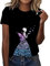 Damen Sommer Lässig Bedrucktes Kurzarm Rundhalsausschnitt Loses Lässiges T-Shirt Sportswear Damen T Shirt (M2022D-Purple, M)