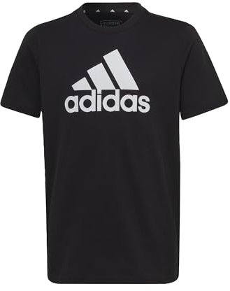 adidas Unisex Kinder Essentials Big Logo Cotton Tee, Black/White, 7-8 Years