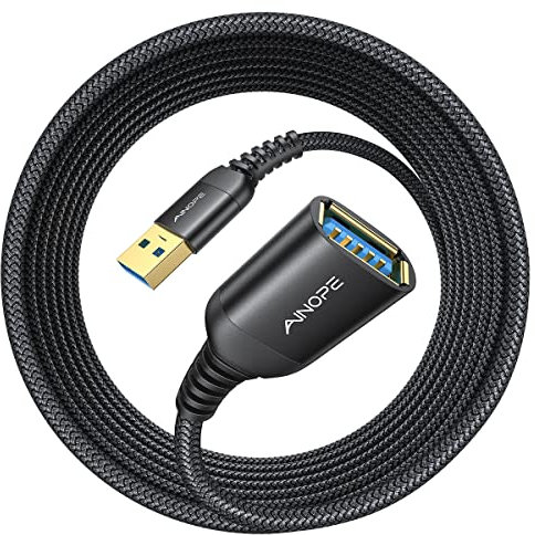 Ainope Rallonge USB type A mâle vers femelle - Câble d’extension USB 3.0 - Transfert de données élevé - Compatible avec webcam, manette de jeu, clavier USB, clé USB, disque dur, imprimante - 6 m