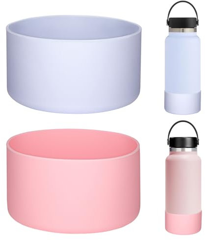 HEYSKAY 2pcs Protective Flask Silicone Boot 32oz 40oz for Wide Mouth Hydro Flask Water Bottle Accessories,and Compatible with Yeti,Iron Flask and Other Brand Stainless Steel Bottles