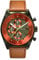 DeTomaso D10 Chronograph Olive ORANGE Herren-Armbanduhr Analog Quarz Lederarmband Braun