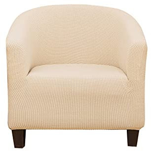 Morbuy Sesselhussen Sesselbezug Stretch, Sesselüberwurf Sesselschoner Elastisch Sofahusse für Clubsessel Loungesessel Cocktailsessel (Creme Farben)