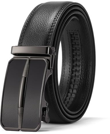 SENDEFN Gürtel Herren, Ledergürtel herren, Gürtel Ratsche Automatikschließe für Herren Jeans und Business Anzug, Breit 35mm,Größe Einstellbar Belt
