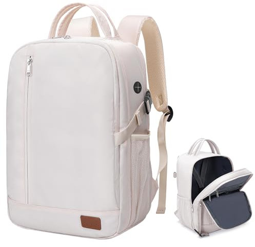 Lossga Handgepäck Rucksack 40x20x25 für Ryanair Flugzeug Reiserucksack 14 Zoll Laptop Travel Backpack 20L Unter Sitzplatz Cabin Bag für Herren Damen Teenager, Beige