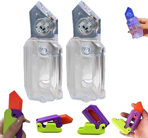 ESPRY 3D Printing Fidget Knife Toy,Gravity Knife Toy,Plastic Fidget Toys,Gravity Knife Toy,3D Printed Gravity Knife Fidget Toy,3D Printed Plastic Knife,Turnip Knife Carrot Knife Toy (2PC-Luminous)