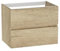 Baikal Modular Mueble de Baño de 2 Cajones, Suspendido en Pared, Módulo de Baño, en Melamina 16mm. Mueble MONTADO. Combinable con Cualquier Top. Mueble 2 Cajones 70 cm Nature