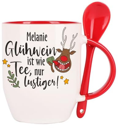 Herz & Heim® Löffeltasse mit Wunschnamen für Glühwein zu Weihnachten