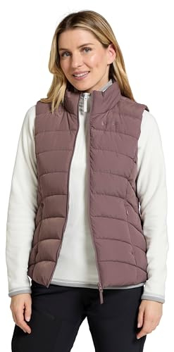 Mountain Warehouse Opal Womens Padded Gilet - Lightweight Body Warmer, Water Resistant Sleeveless Jacket with Front Pockets - Light Rain, Autumn, Winter Taupe Women's Size 20